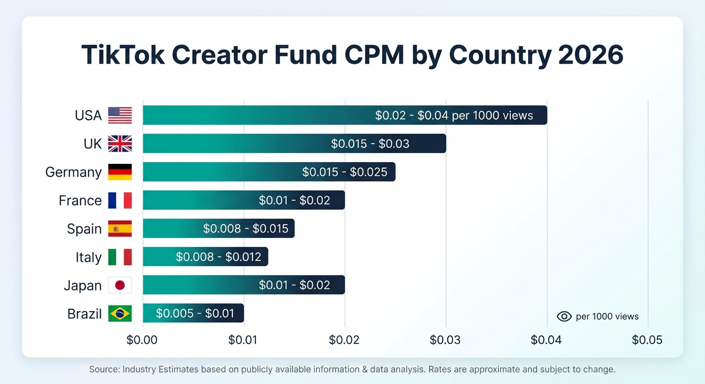 Confronto CPM TikTok per paese - I mercati più remunerativi per creator nel 2026